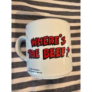 Vintage 1984 Wendys Wheres The Beef Clara Peller Coffee Mug Pro Sports Inc White